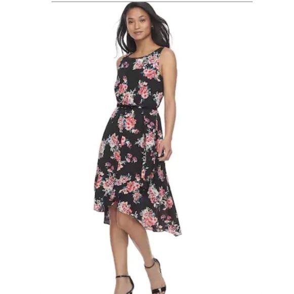 Elle Dresses & Skirts - NWT Elle Belted Ruffle High Low Hem Dress 14 v721